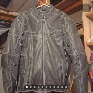 Men's Gray Performance Leather Jacket